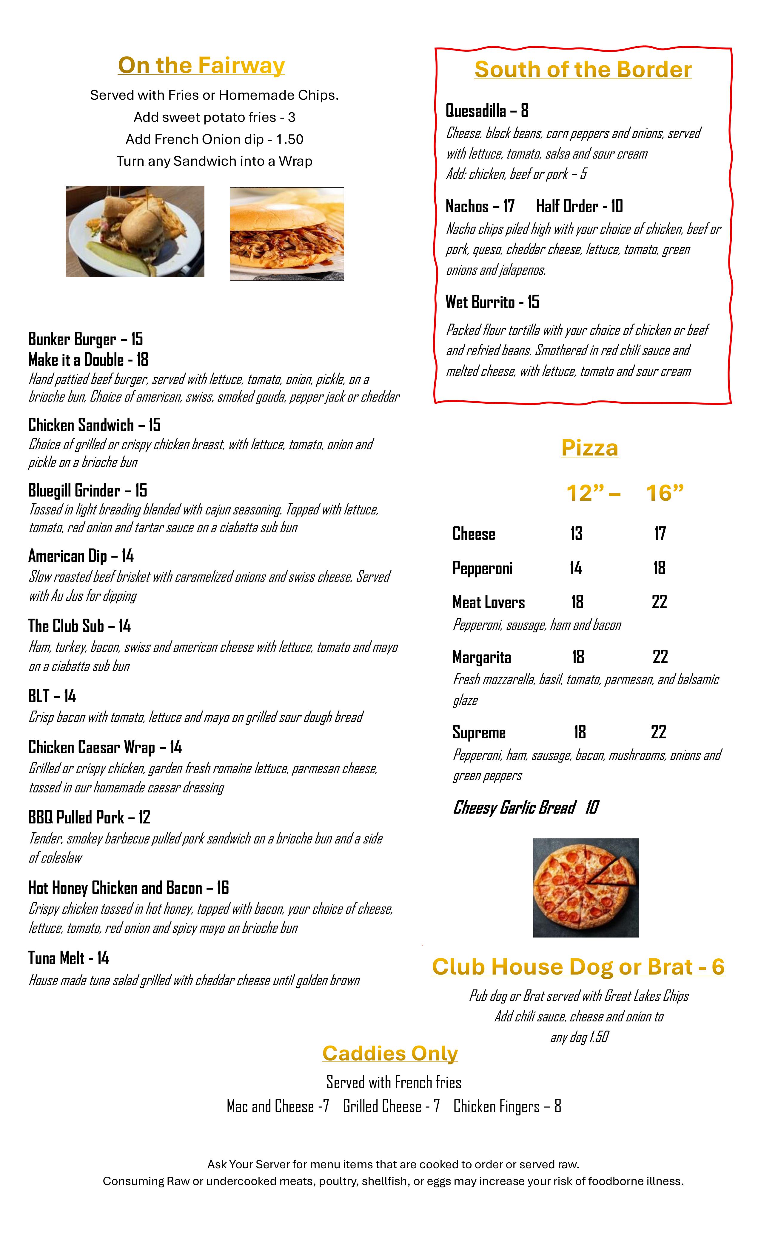 Knickers Menu (2026)